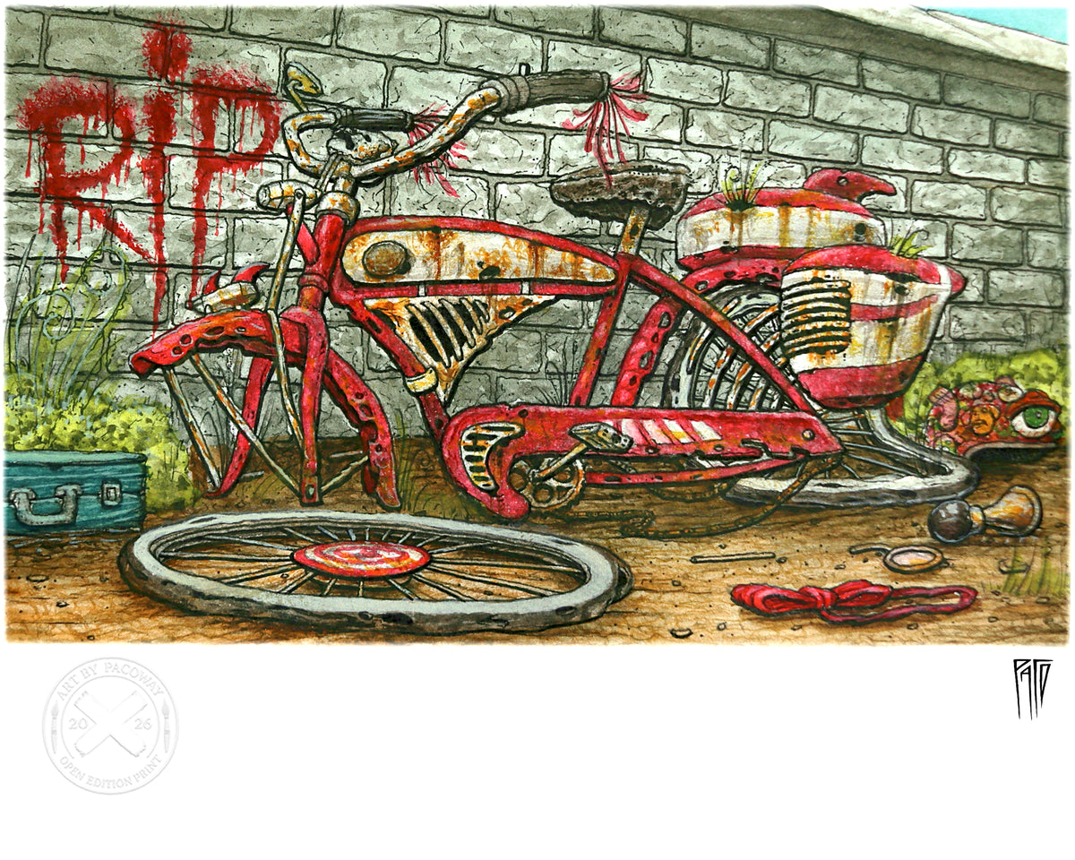 The Abandoned Red Bicycle (Print)