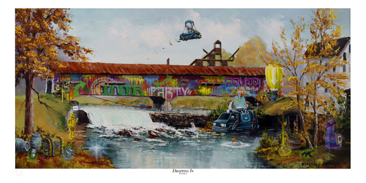 Dropping In - Fortnite Inspired Thrift Shop Painting -  Open Edition Prints