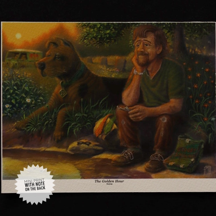 The Golden Hour - Scooby Doo Inspired Painting - (Framed Original Painting 23 inches × 19.25 inches)