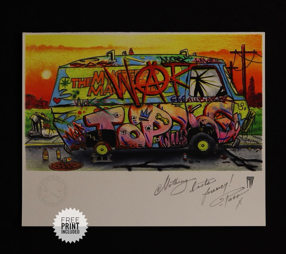 The Golden Hour - Scooby Doo Inspired Painting - (Framed Original Painting 23 inches × 19.25 inches)