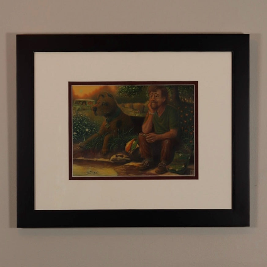 The Golden Hour - Scooby Doo Inspired Painting - (Framed Original Painting 23 inches × 19.25 inches)