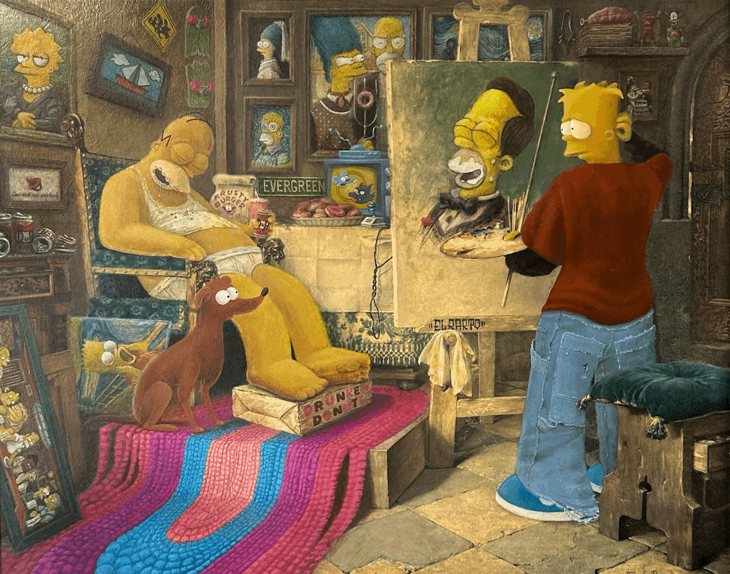 The Belly of the Whale - Simpson Painting (Framed Original Painting)